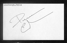 Pelle Lindbergh Signed Index Card  w. Beckett BAS COA