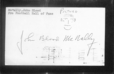 Rare Football HOFer Johnny Blood McNally Signed Index Card w/ Hand Drawn Picture (Died 1985) - Beckett BAS Letter of Authenticity