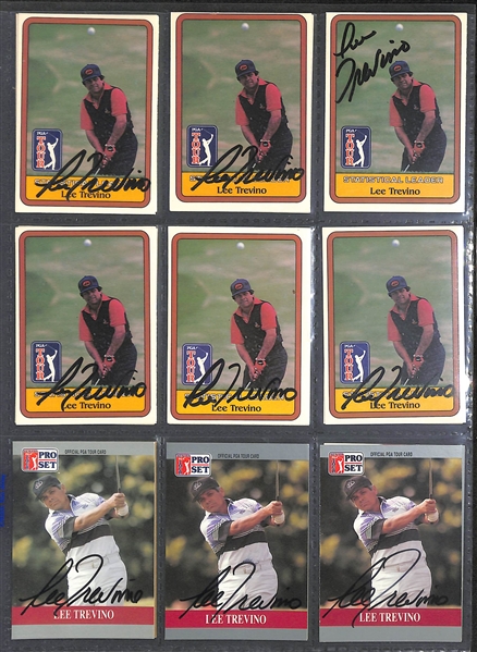 Lot of Over 450 Golf Autographed Cards w. (22) Lee Trevino, (8) Gary Player, (13) Tom Watson, (13) Fuzzy Zoeller, (14) Curtis Strange, and more! (Beckett BAS  Reviewed)