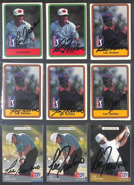 Lot of Over 450 Golf Autographed Cards w. (22) Lee Trevino, (8) Gary Player, (13) Tom Watson, (13) Fuzzy Zoeller, (14) Curtis Strange, and more! (Beckett BAS  Reviewed)