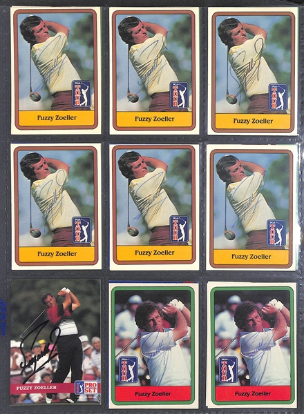 Lot of Over 450 Golf Autographed Cards w. (22) Lee Trevino, (8) Gary Player, (13) Tom Watson, (13) Fuzzy Zoeller, (14) Curtis Strange, and more! (Beckett BAS  Reviewed)