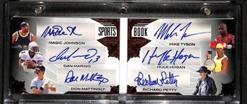 2023 Leaf History Book Magic Johnson/Dan Marino/Don Mattingly/Mike Tyson/Hulk Hogan/Richard Petty Autograph (#/12)