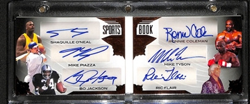 2023 Leaf History Book Shaquille ONeal/Mike Piazza/Bo Jackson/Ronnie Coleman/Mike Tyson/Ric Flair Autograph (#/12)