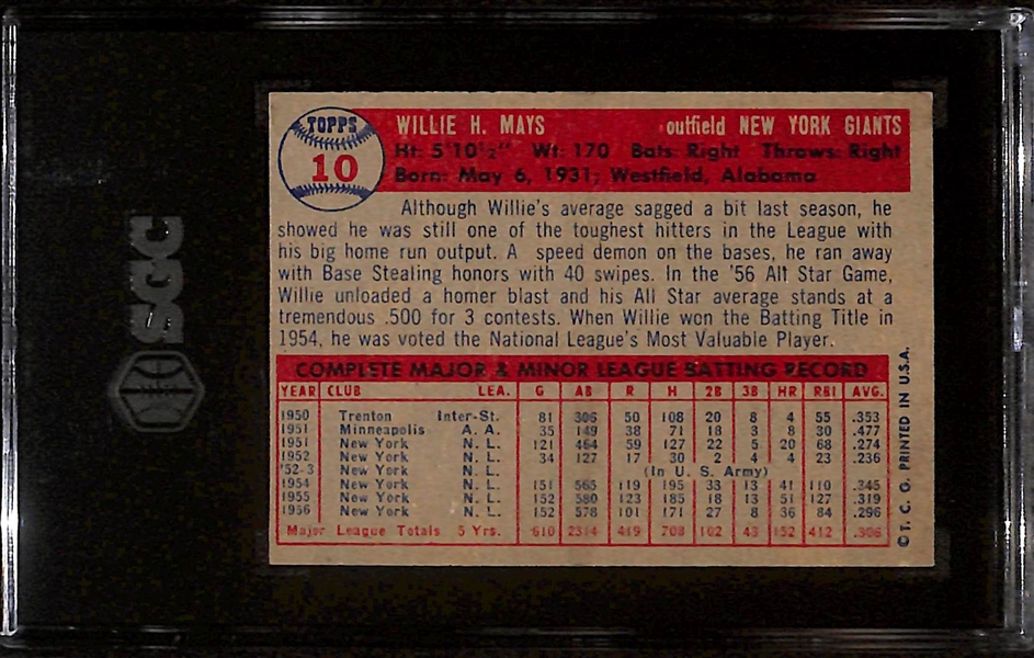 1957 Topps Willie Mays #10 Graded SGC 4