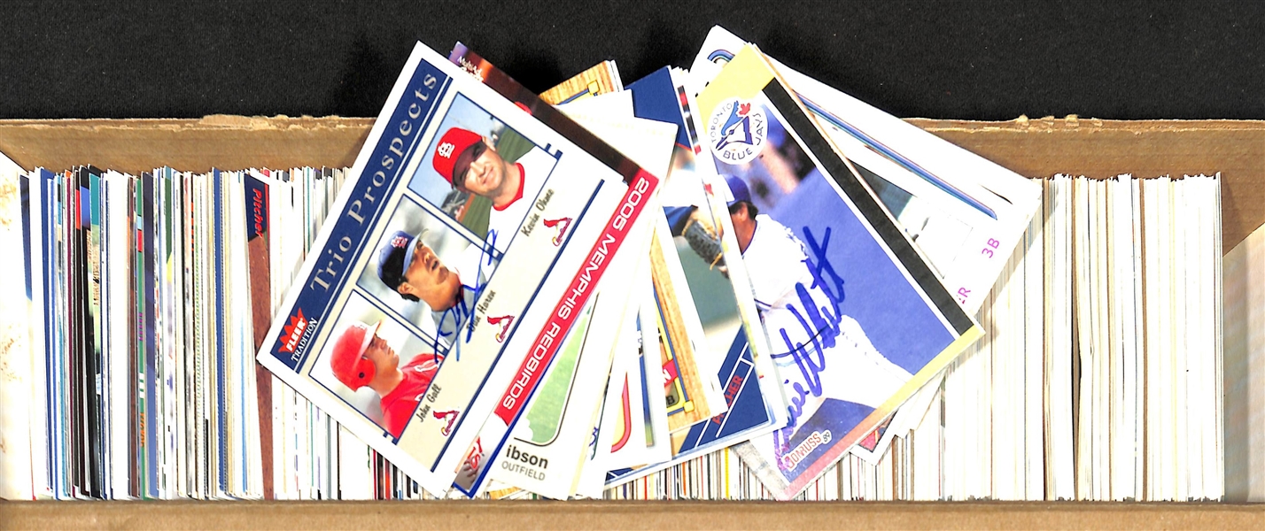 Lot of (700+) Signed Baseball Cards including Cliff Lee, Gary Carter, Kirk Gibson, (2) Dusty Baker, Tim Raines, and more (Beckett BAS Reviewed)