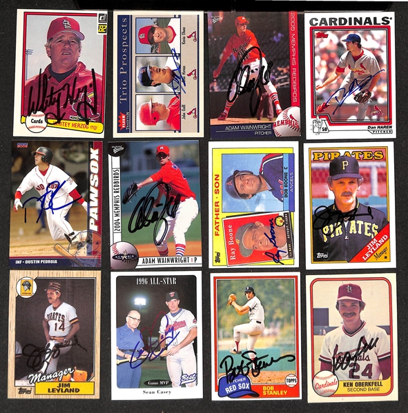 Lot of (700+) Signed Baseball Cards including Cliff Lee, Gary Carter, Kirk Gibson, (2) Dusty Baker, Tim Raines, and more (Beckett BAS Reviewed)