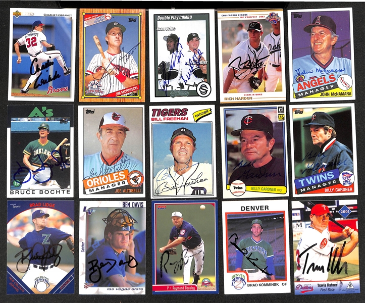 Lot of (700+) Signed Baseball Cards including Cliff Lee, Gary Carter, Kirk Gibson, (2) Dusty Baker, Tim Raines, and more (Beckett BAS Reviewed)