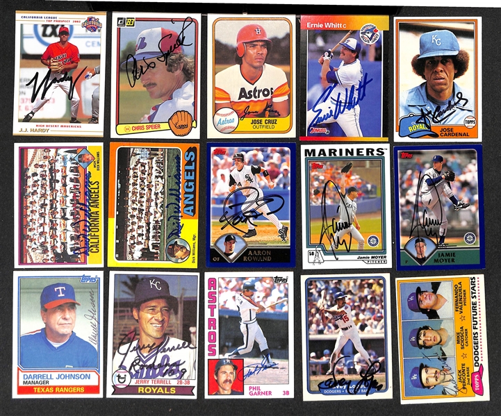 Lot of (700+) Signed Baseball Cards including Cliff Lee, Gary Carter, Kirk Gibson, (2) Dusty Baker, Tim Raines, and more (Beckett BAS Reviewed)