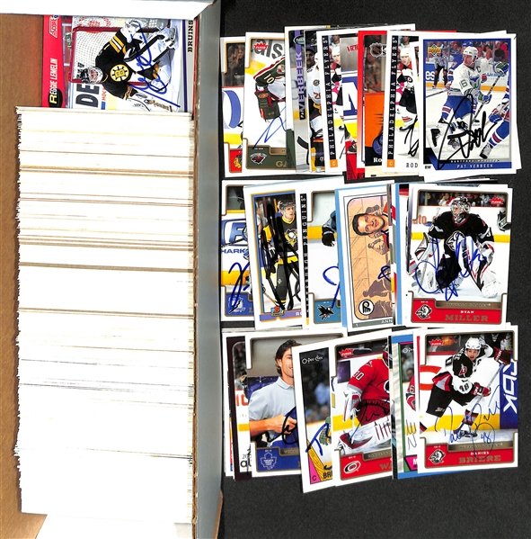 Lot of (400+) Signed Hockey Cards inc. Bernie Parent, Vincent Lecavalier, Pat Verbeek, Rob Brind'Amour, + (Beckett BAS Reviewed)