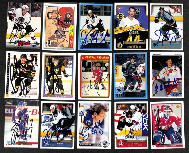 Lot of (400+) Signed Hockey Cards inc. Bernie Parent, Vincent Lecavalier, Pat Verbeek, Rob Brind'Amour, + (Beckett BAS Reviewed)