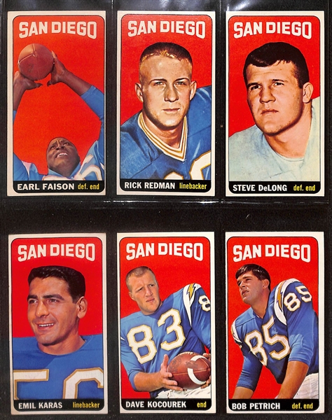 Lot of (56) 1965 Topps Football Tall Boy Cards inc. Don Maynard, Jim Otto,  +