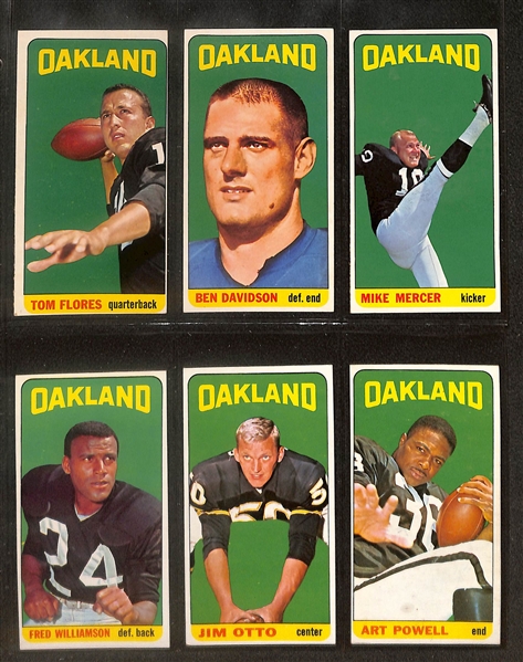 Lot of (56) 1965 Topps Football Tall Boy Cards inc. Don Maynard, Jim Otto,  +