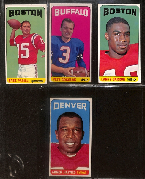 Lot of (56) 1965 Topps Football Tall Boy Cards inc. Don Maynard, Jim Otto,  +