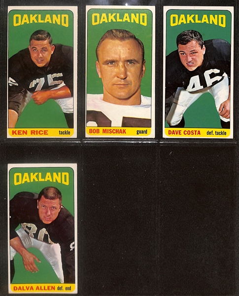 Lot of (56) 1965 Topps Football Tall Boy Cards inc. Don Maynard, Jim Otto,  +