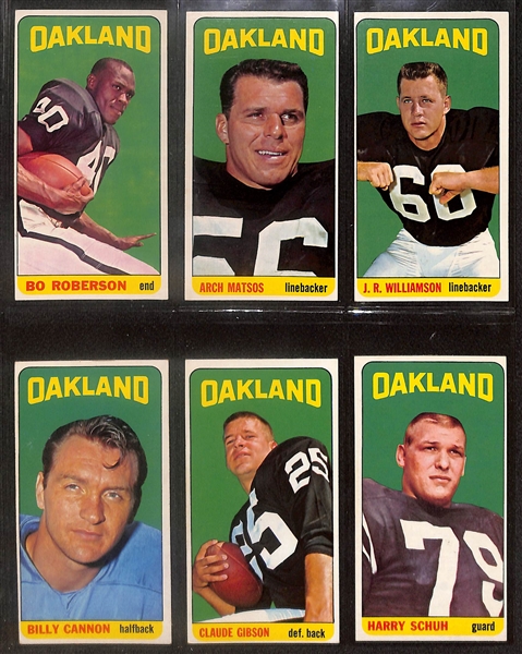 Lot of (56) 1965 Topps Football Tall Boy Cards inc. Don Maynard, Jim Otto,  +