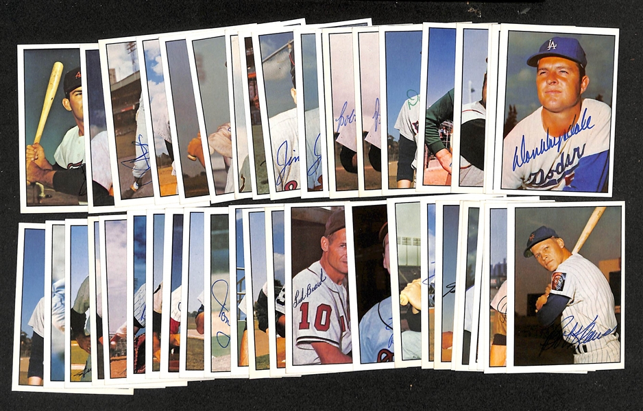 Lot of (44) Signed TCMA The 1960's Cards inc. Don Drysdale, Al Lopez, Brooks Robinson, Ted Kluszewski, Dean Chance, + (Beckett BAS Reviewed)