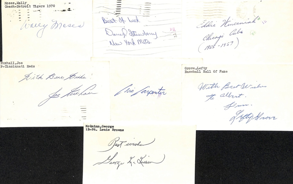 Lot of (200+) Signed Mostly Baseball Index Cards inc. AB Chandler, Sheldon Bender, Harry Walker, John O'Neil, + (Beckett BAS Reviewed)