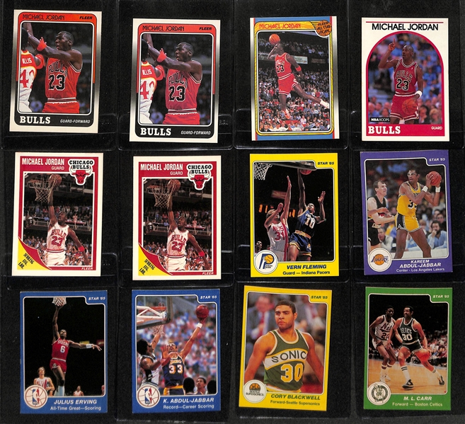 Lot of (24) 1986-1997 Basketball Cards inc. 1986-87 Fleer Clyde Drexler Rookie, 1986-87 Fleer Larry Bird, 1986-87 Fleer Larry Bird Sticker, +