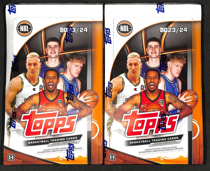 Lot of (2) 2023-24 Topps NBL Basketball Sealed Hobby Boxes (Includes 20 Opal Parallels & 20 Additional Inserts of Top Australian NBL Players)