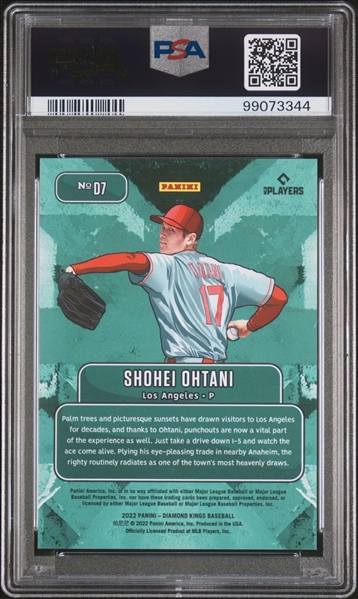 2022 Panini Diamond Kings Downtown Shohei Ohtani #D7 - Short Print Insert - PSA 9