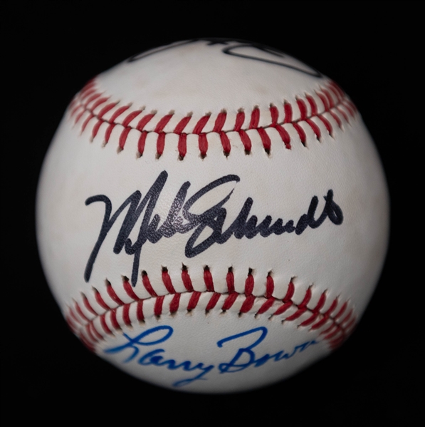 Lot of (4) Autographed Philadelphia Phillies Signed Baseballs w. 2 multi-signed baseballs by Mike Schmidt, Pete Rose, & Larry Bowa (Beckett BAS Reviewed)