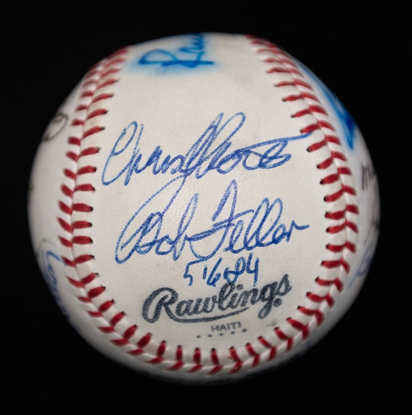 Lot of (2) Multi Signed Old Timers Baseballs w. Mays, Carlton, Feller, & Roberts (Beckett BAS Reviewed)