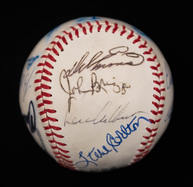 Lot of (2) Multi Signed Old Timers Baseballs w. Mays, Carlton, Feller, & Roberts (Beckett BAS Reviewed)