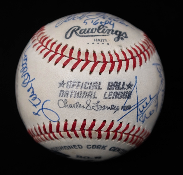 Lot of (2) Multi Signed Old Timers Baseballs w. Mays, Carlton, Feller, & Roberts (Beckett BAS Reviewed)