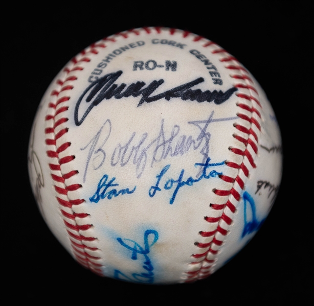 Lot of (2) Multi Signed Old Timers Baseballs w. Mays, Carlton, Feller, & Roberts (Beckett BAS Reviewed)