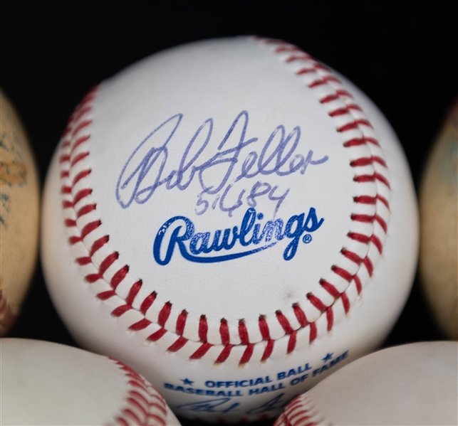 Lot of (7) Signed Baseballs w. Carlton, Allen, Feller, & Lyle (Beckett BAS Reviewed)