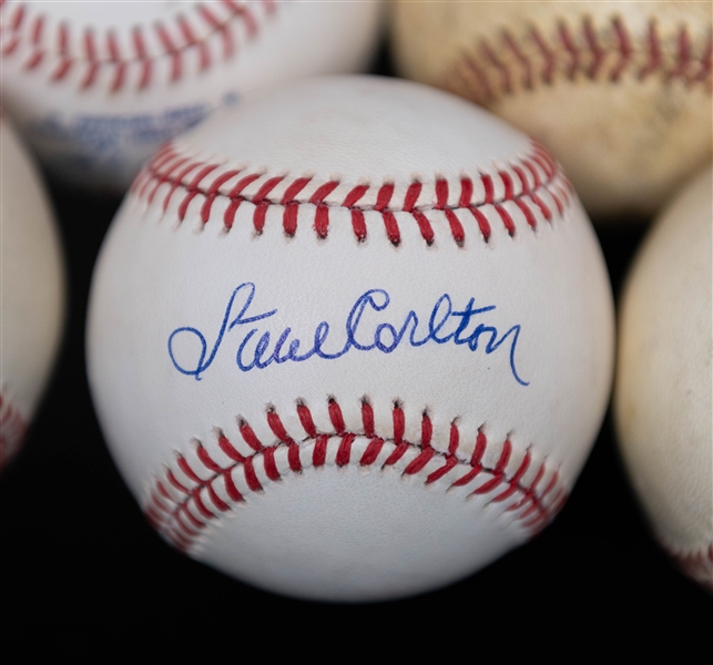 Lot of (7) Signed Baseballs w. Carlton, Allen, Feller, & Lyle (Beckett BAS Reviewed)