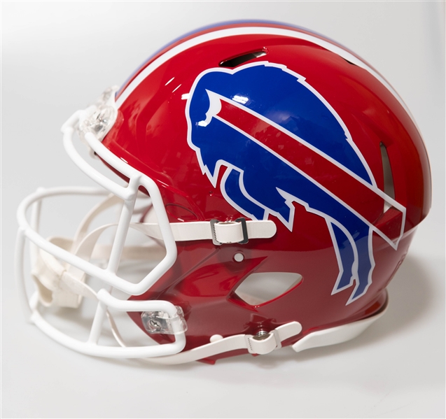 Thurman Thomas Buffalo Bills Authentic Throwback Signed Red Full Size Speed Helmet (1991 NFL MVP Inscription) Beckett BAS Witness Sticker of Authenticity