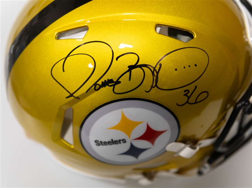 Jerome Bettis Pittsburgh Steelers Authentic Signed Flash Full Size Helmet Beckett BAS Witness Sticker of Authenticity