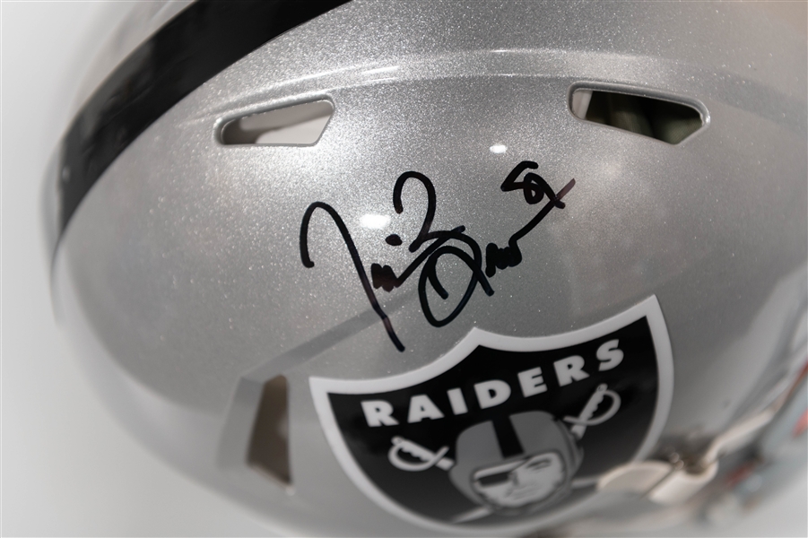 Tim Brown Oakland Raiders Authentic Signed Full Size Helmet Beckett BAS Witness Sticker of Authenticity