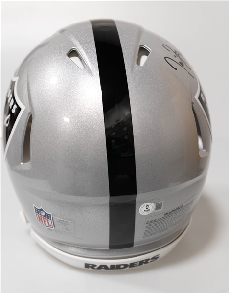 Tim Brown Oakland Raiders Authentic Signed Full Size Helmet Beckett BAS Witness Sticker of Authenticity