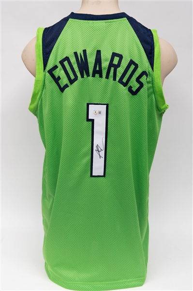 Anthony Edwards Signed Replica Minnesota Timberwolves Jersey (Beckett COA)