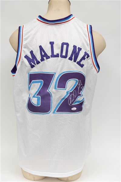 Karl Malone Signed Mail Man' Custom Replica Jazz Jersey (JSA COA)