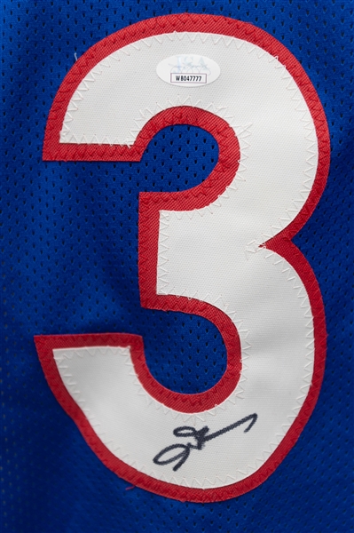 Allen Iverson Signed Replica Philadelphia 76ers Blue Jersey (JSA COA)