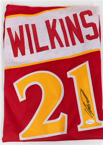 Lot of (2) Signed Replica Jerseys - Dominique Wilkins Atlanta Hawks, George Gervin Tribute (JSA COA)