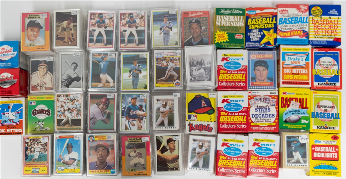 Lot of (35+) Mostly Complete Baseball Sets inc Many Old Timers + Glossy Sets