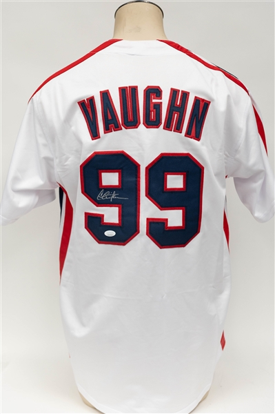 Charlie Sheen Signed Rickey Vaughn (From Major League) Indians Jersey (JSA COA)