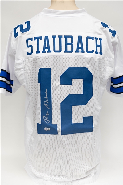 Roger Staubach Signed Custom Dallas Cowboys Jersey (Beckett COA)