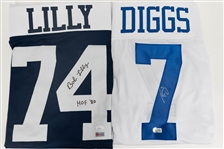 Lot of (2) Signed Dallas Cowboys Jerseys- Bob Lilly Pro-Edition Thanksgiving, Trevon Diggs Custom (JSA COA)