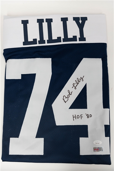 Lot of (2) Signed Dallas Cowboys Jerseys- Bob Lilly Pro-Edition Thanksgiving, Trevon Diggs Custom (JSA COA)