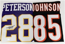 Lot of (2) Signed Football Jerseys - Adrian Peterson Vikings, Chad Johnson Bengals (JSA COA)