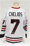 Chris Chelios Signed Custom White Chicago Blackhawks Jersey (JSA COA)