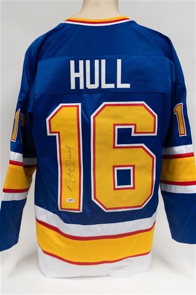 Brett Hull Signed St Louis Blues Blue Jersey (PSA/DNA COA)