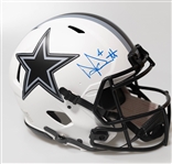 Dak Prescott Autographed/Signed Full Size Dallas Cowboys Authentic Lunar Speed Helmet Beckett/BAS Witnessed Sticker of Authenticity!