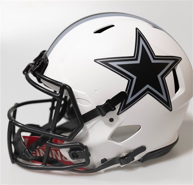 Dak Prescott Autographed/Signed Full Size Dallas Cowboys Authentic Lunar Speed Helmet Beckett/BAS Witnessed Sticker of Authenticity!