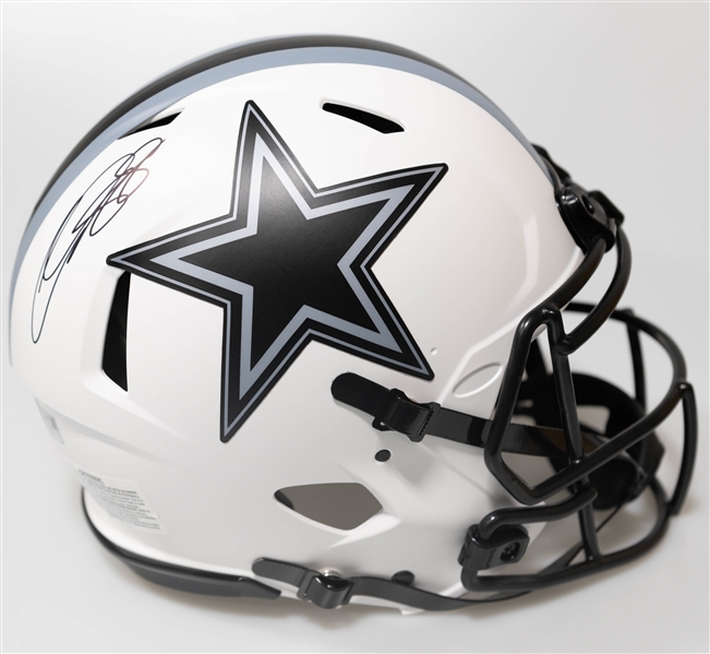 CeeDee Lamb Autographed/Signed Full Size Dallas Cowboys Authentic Lunar Eclipse Speed Helmet w. Fanatics Sticker of Authenticity!